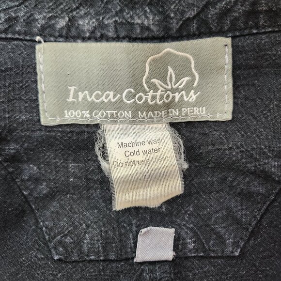 Embroidered & Flourished Denim Blouse w/Scalloped Hem & Wrists - Picture 11 of 11